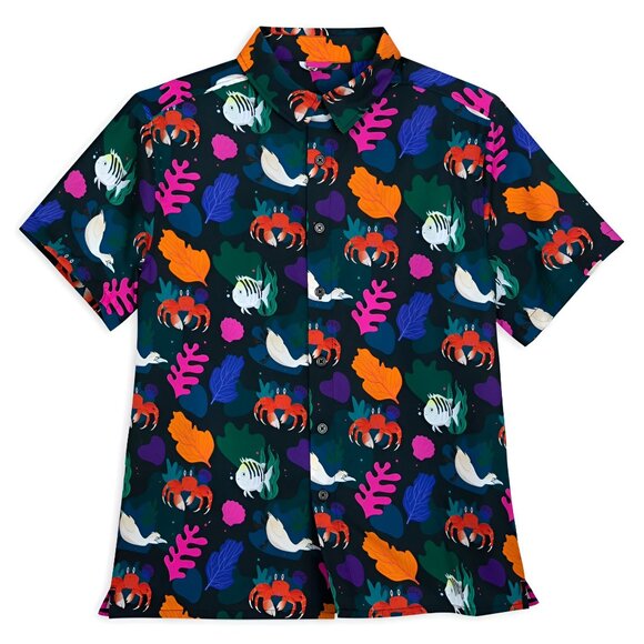 Disney Other - 🐚 Disney Little Mermaid Aloha Shirt — Tropical Sebastian & Flounder (XL, NWT)